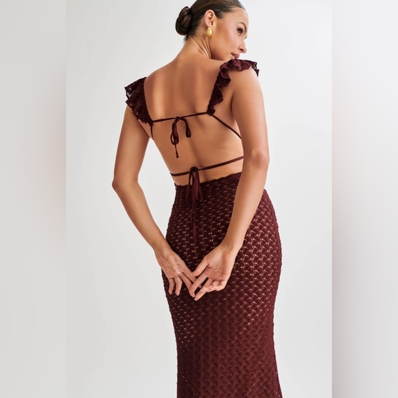 Meshki Ezra Lace Maxi Dress In Plum Size XXS 🥀✨ - Picture 4 of 9